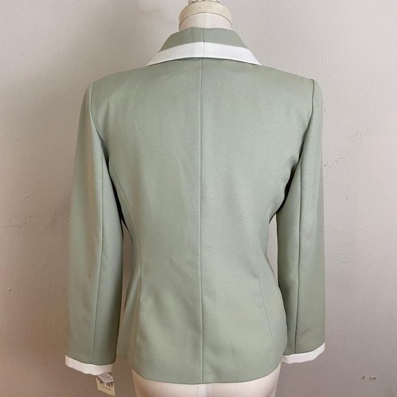 Vintage 90s Pastel Green Crepe Chiffon Jacket by Nicole Taylor Size 6 All Lining - Picture 4 of 4